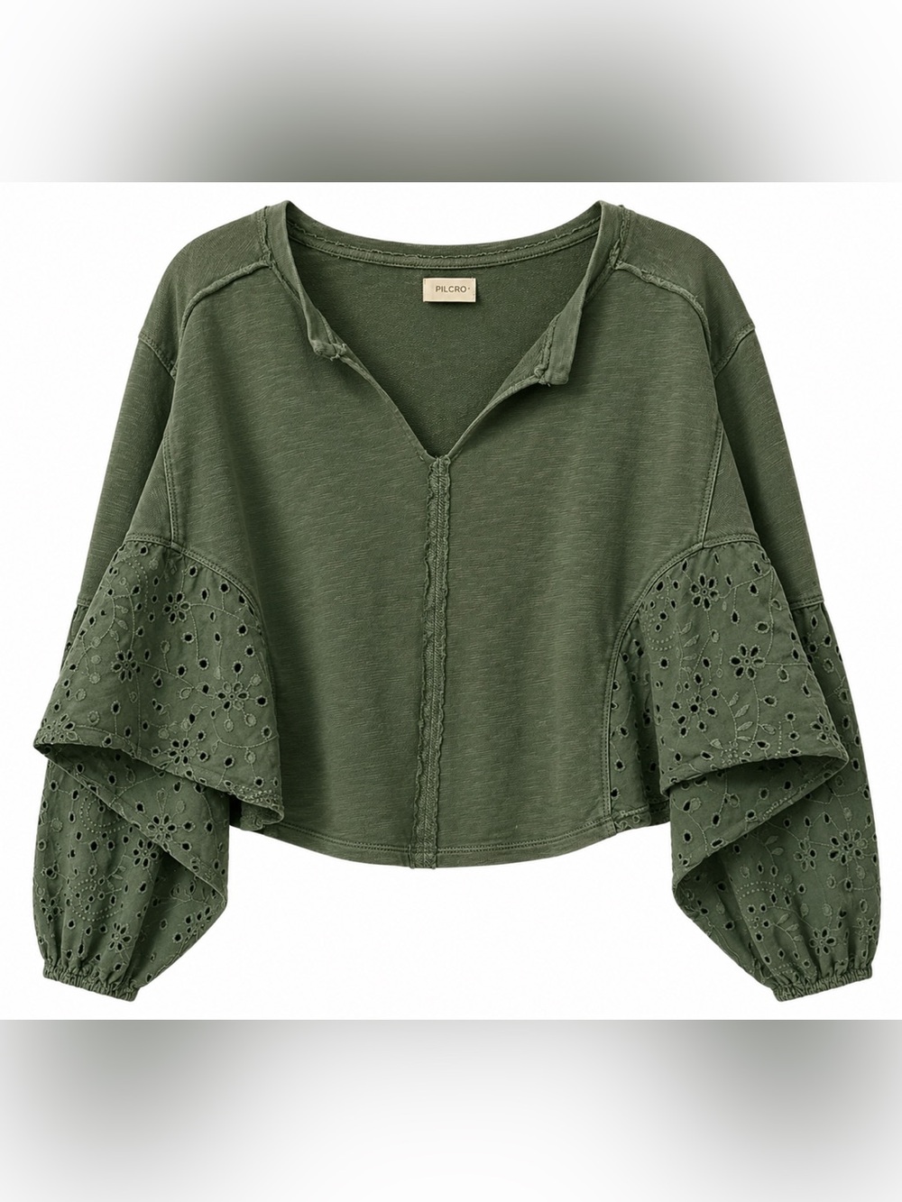 Anthropologie Pilcro Eyelet Batwing Top-S - Picture 1 of 8